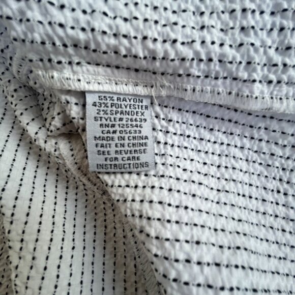 Habitat Womens Striped Textured Button-Up Shirt Top Large Art to Wear Lagenlook - Picture 4 of 8